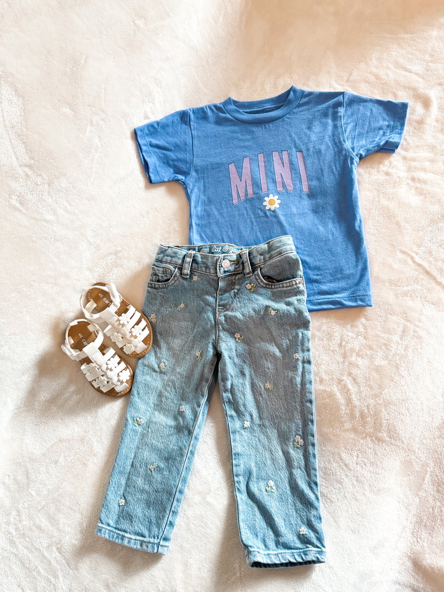 Mini Daisy - Toddler Short Sleeve Tee (Purple Letters)