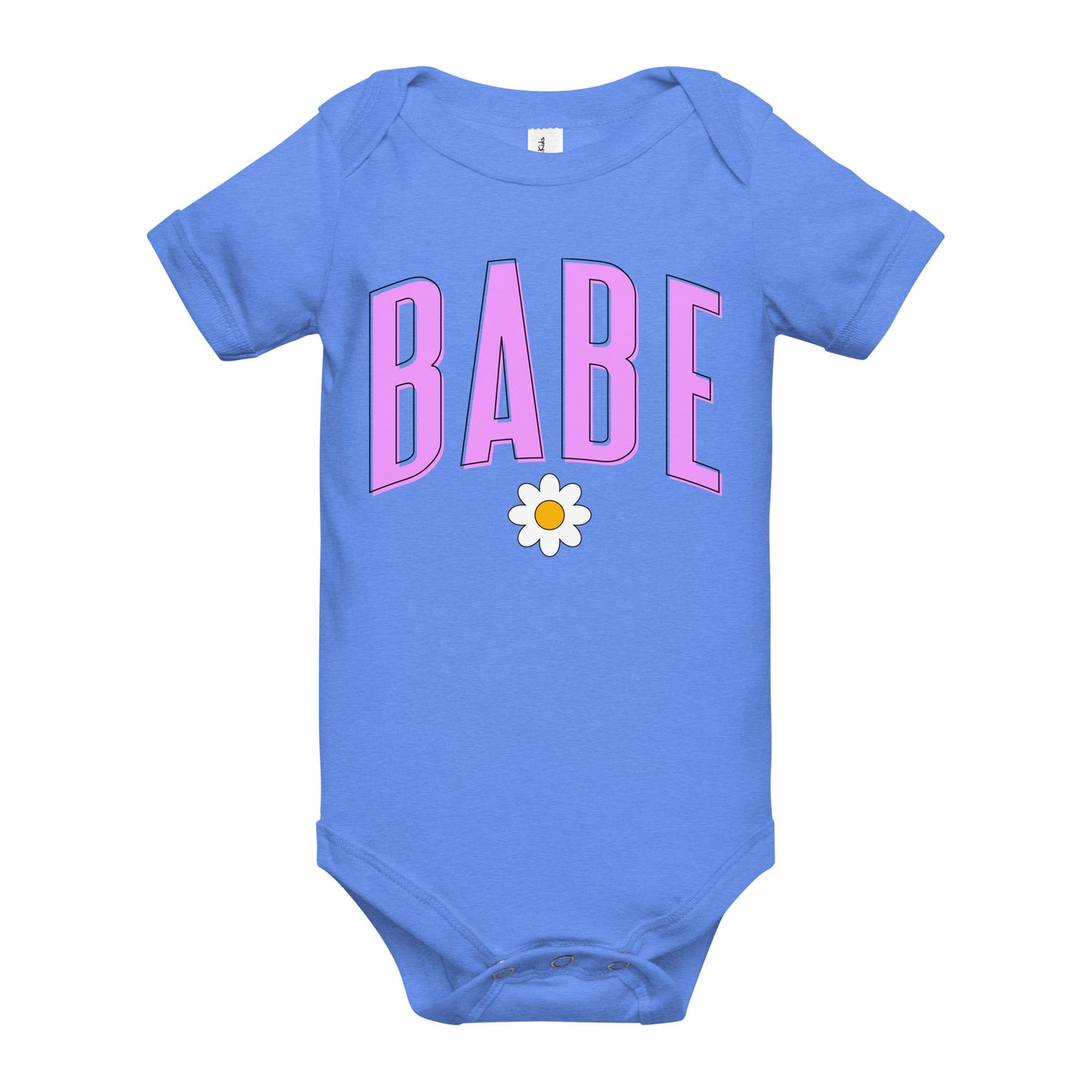 Babe - Baby short sleeve onesie (Pink letters)