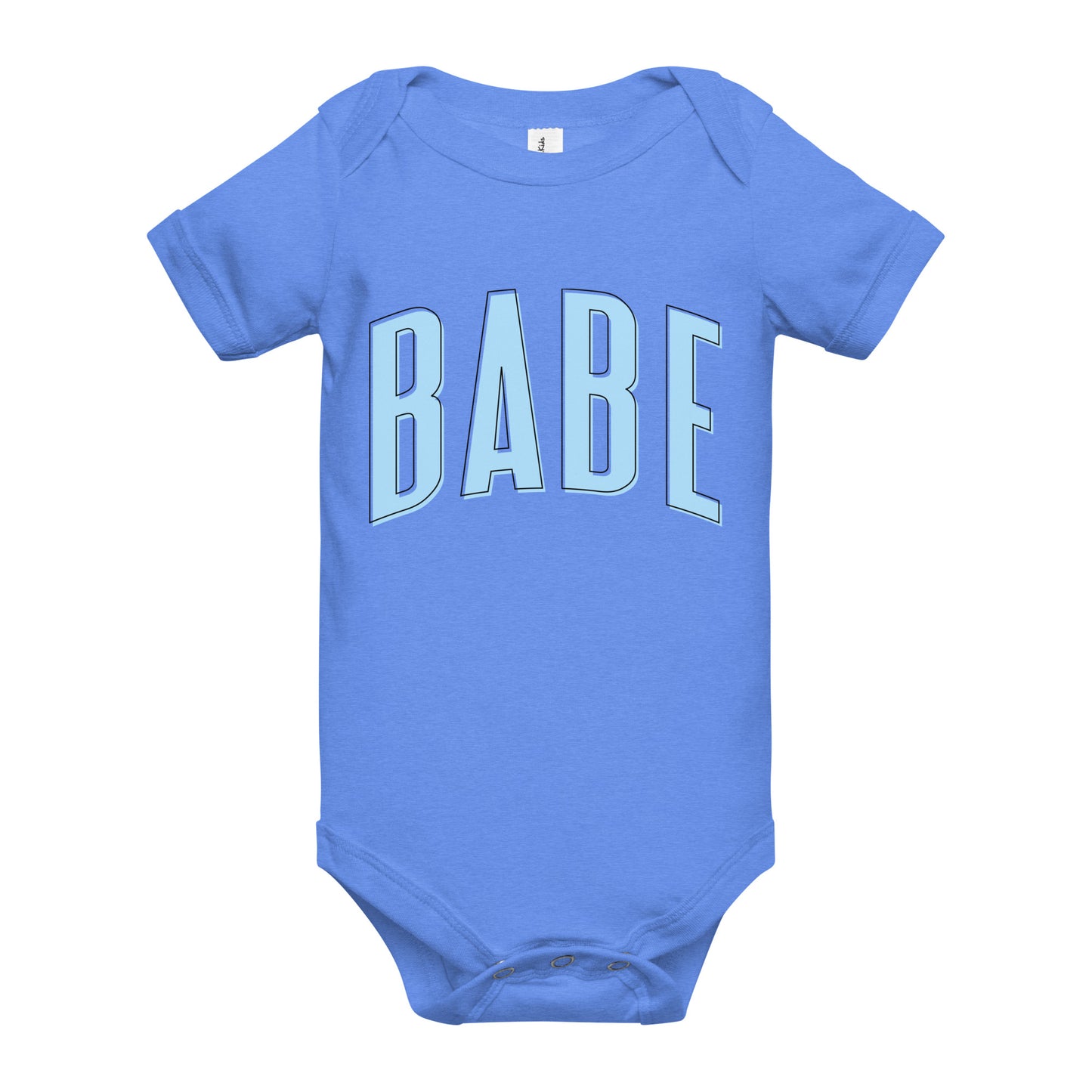 Babe - Baby short sleeve onesie (Blue letters)