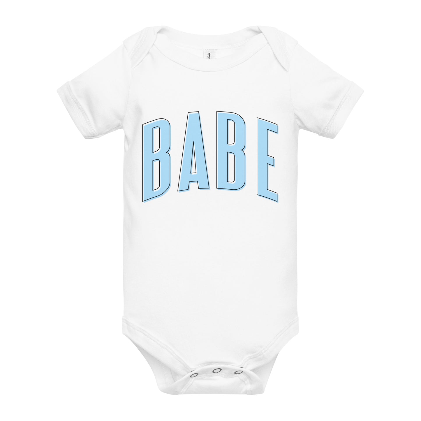 Babe - Baby short sleeve onesie (Blue letters)