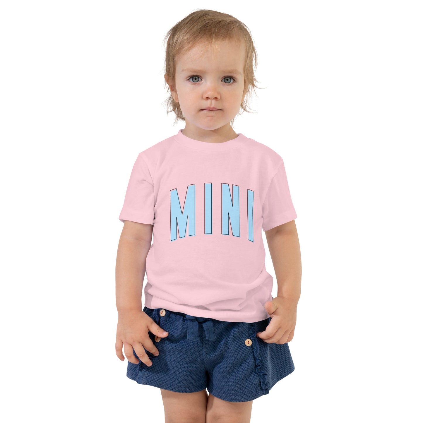 Mini Daisy - Toddler Short Sleeve Tee (Blue Letters)