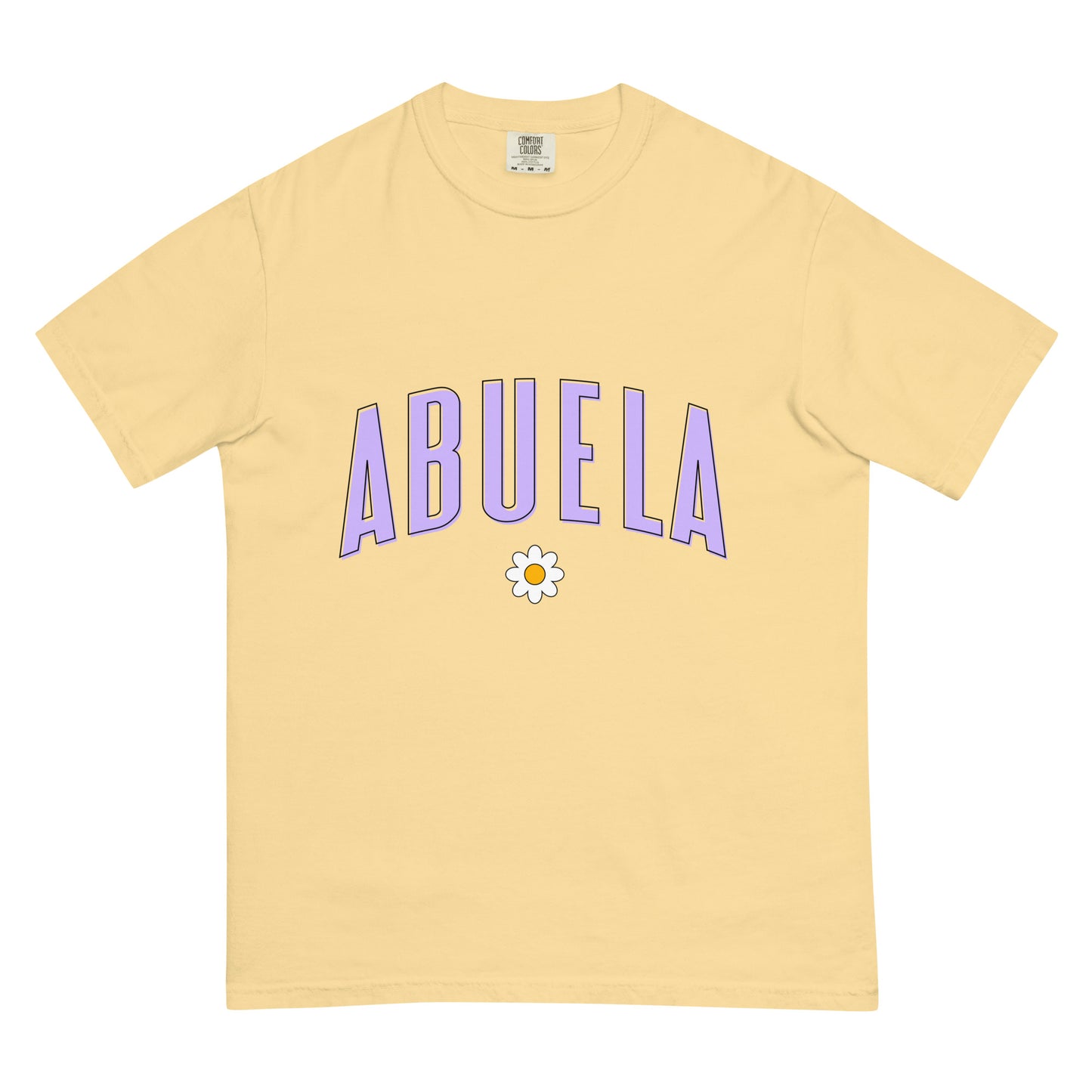 Daisy Abuela Heavyweight T-shirt - Purple Letters