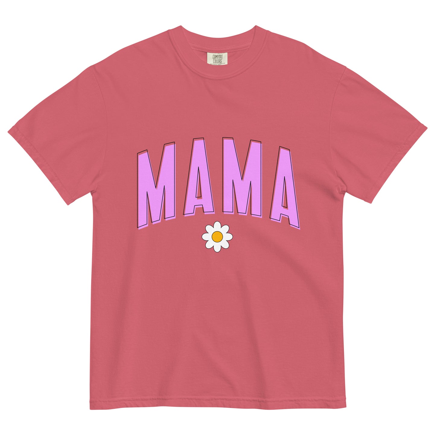 Mama Daisy Heavyweight t-shirt - Pink Letters