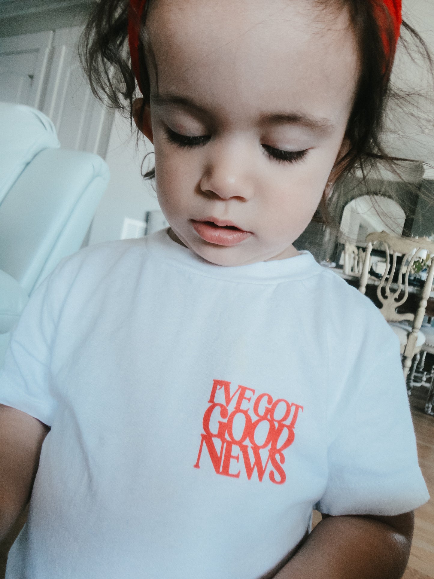 Patriotic Good News JLY (Red Letters) - Toddler Short Sleeve Tee