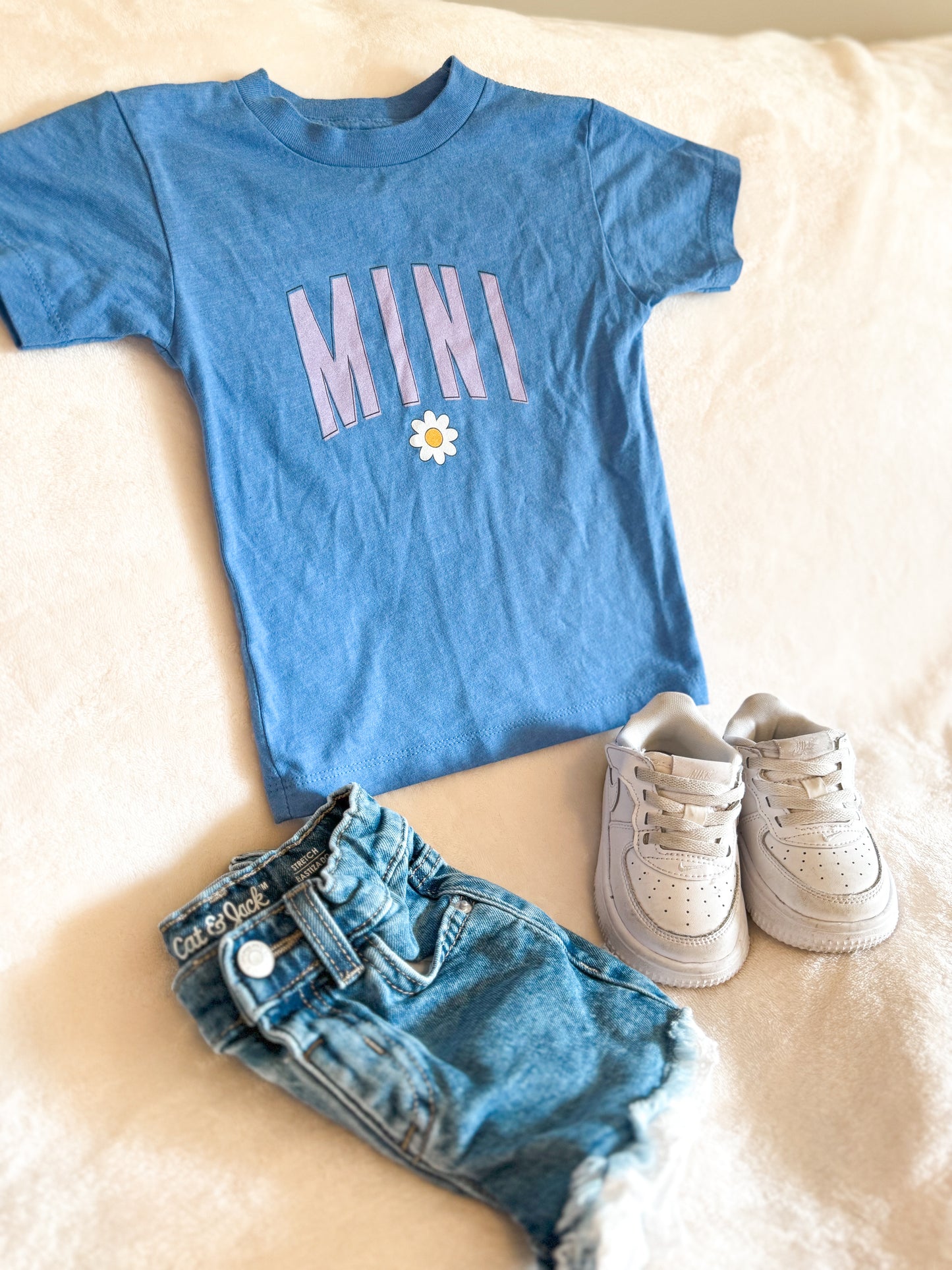 Mini Daisy - Toddler Short Sleeve Tee (Purple Letters)