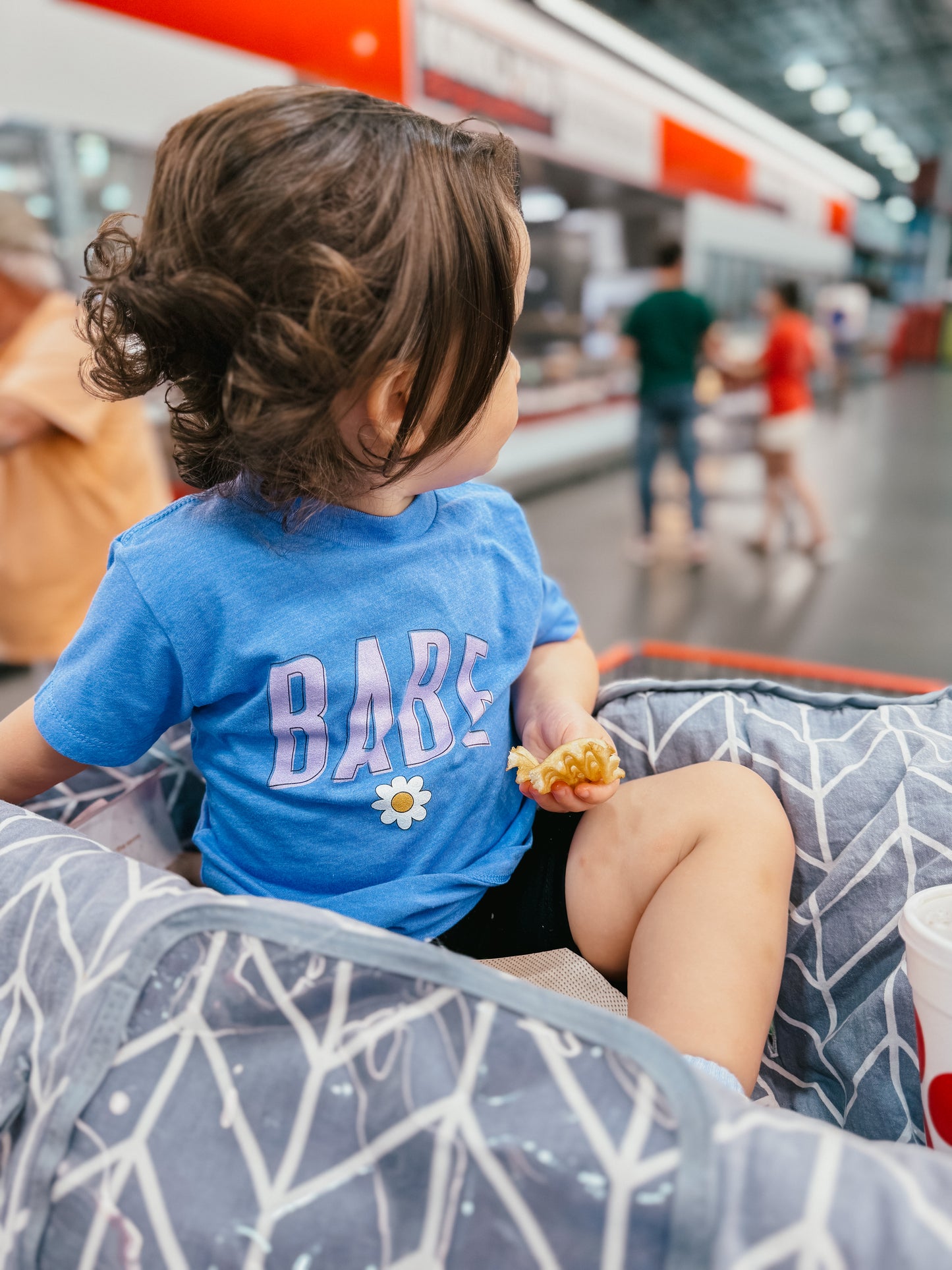 Babe Daisy - Toddler Short Sleeve Tee (Purple Letters)