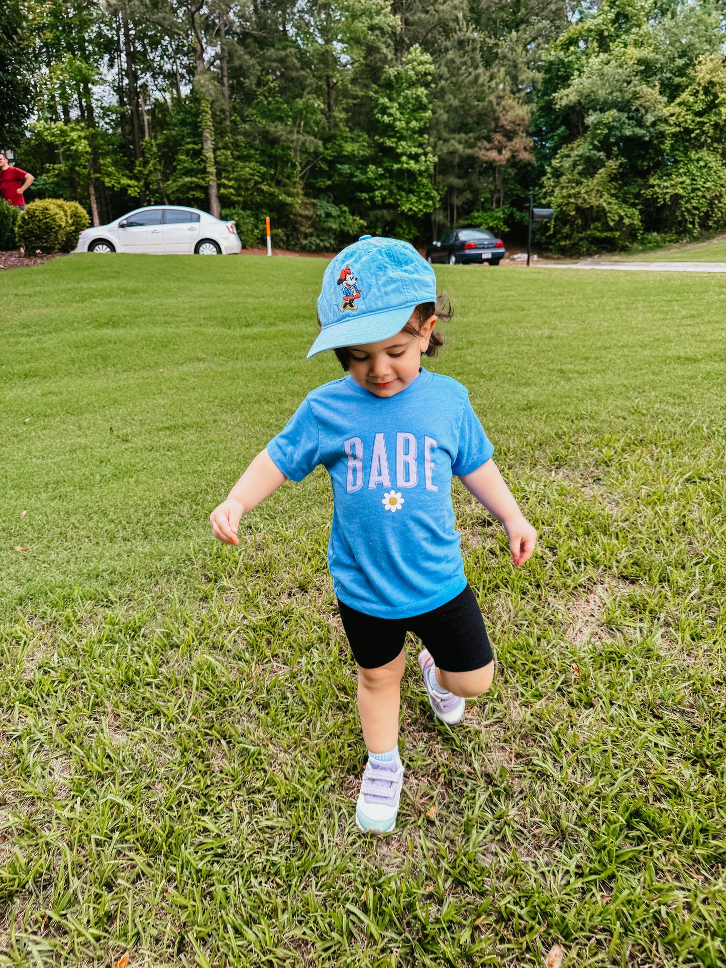 Babe Daisy - Toddler Short Sleeve Tee (Purple Letters)