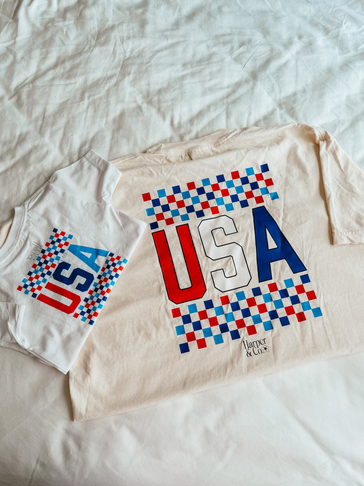 USA Checkered - Heavyweight T-shirt Adult