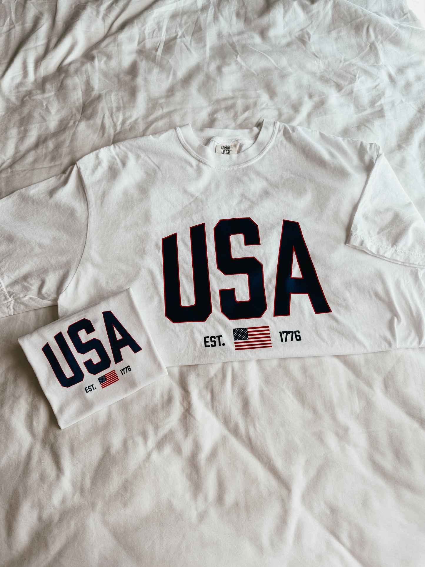 USA Est. 1776 (Blue) - Heavyweight T-shirt