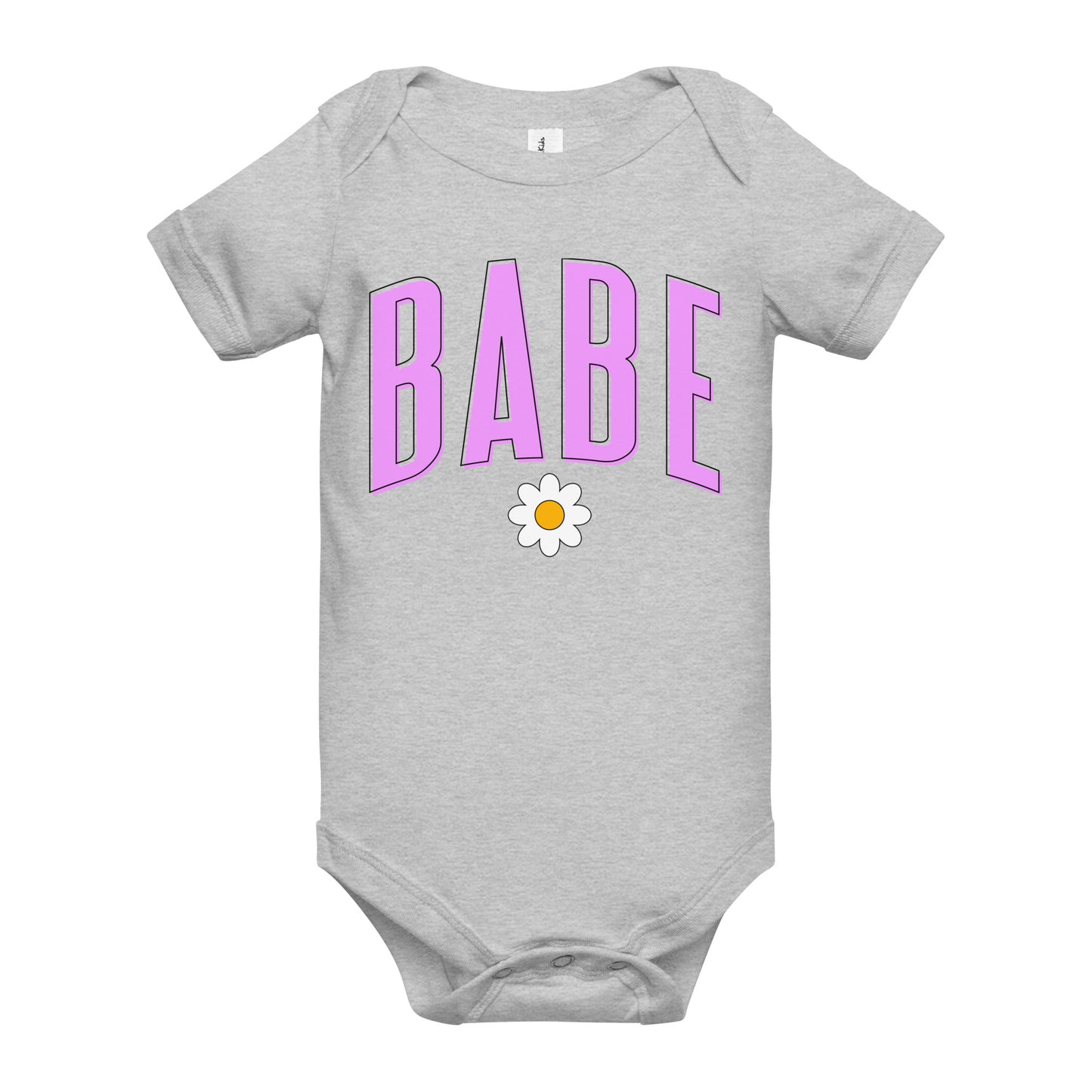 Babe - Baby short sleeve onesie (Pink letters)