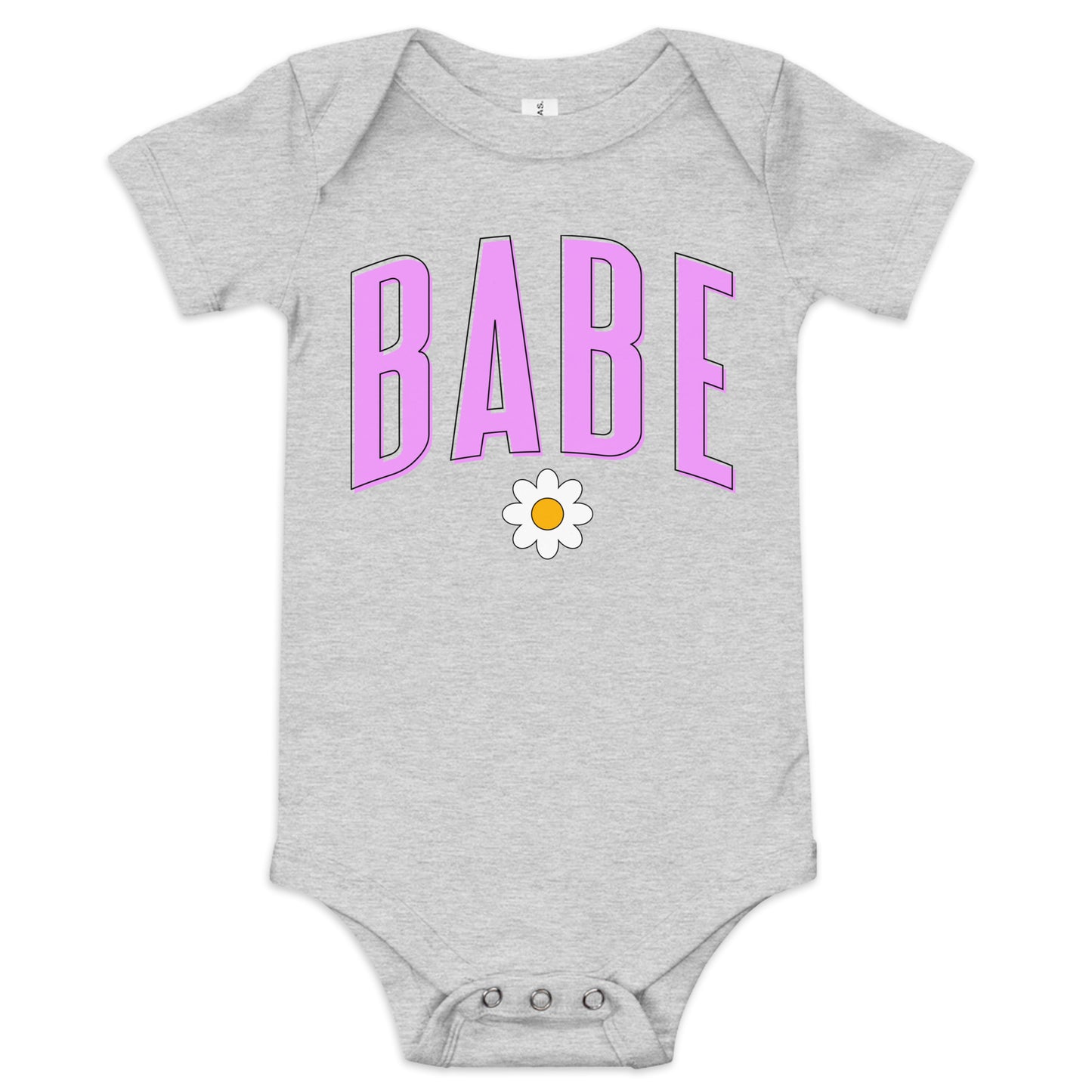 Babe - Baby short sleeve onesie (Pink letters)