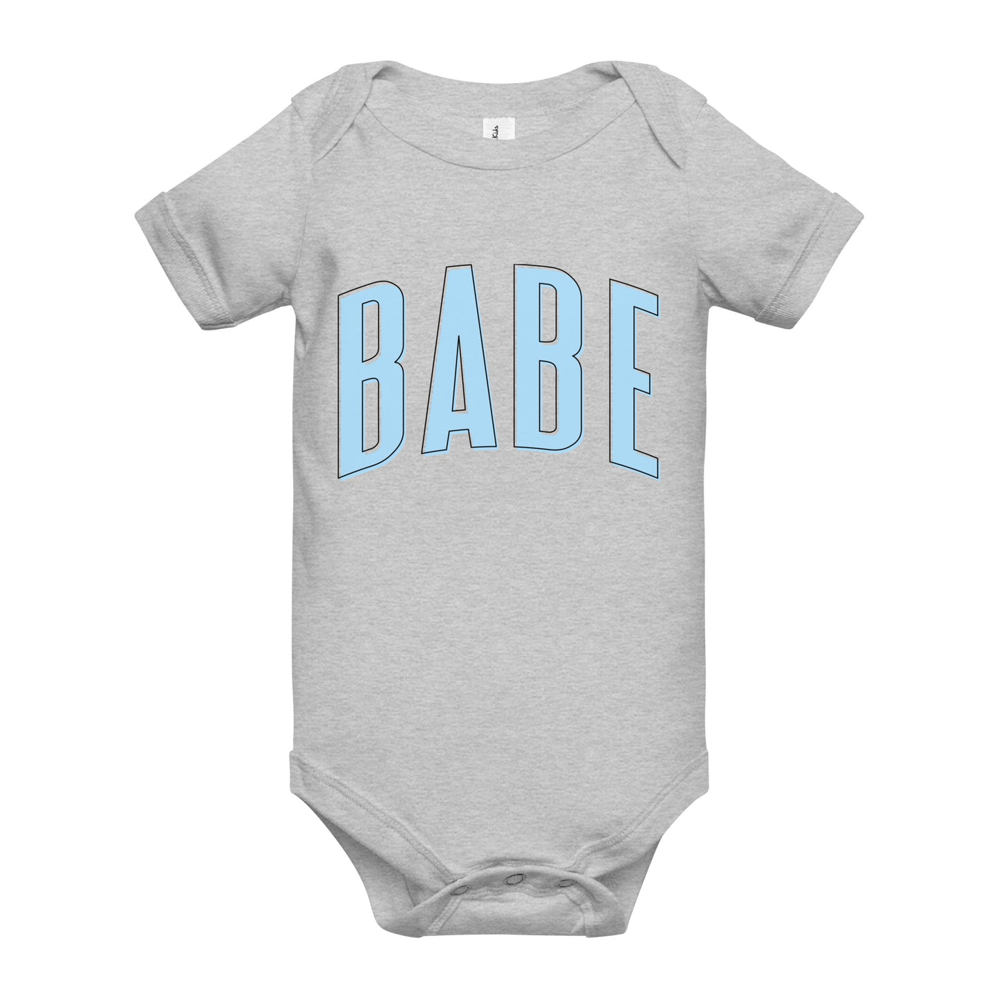 Babe - Baby short sleeve onesie (Blue letters)