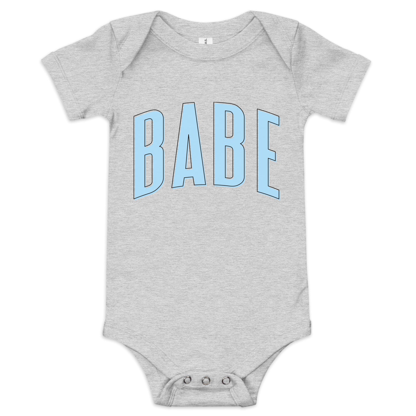 Babe - Baby short sleeve onesie (Blue letters)