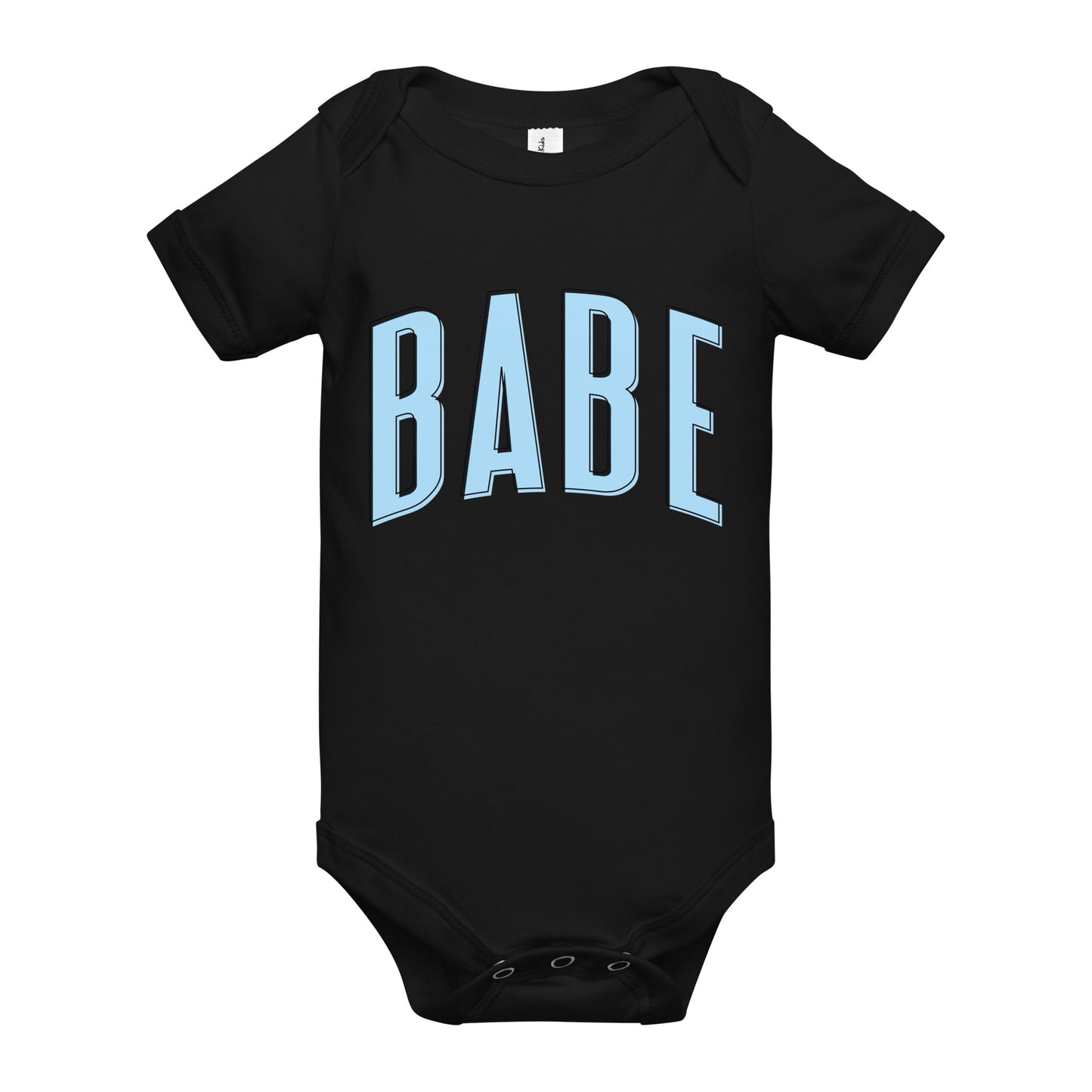 Babe - Baby short sleeve onesie (Blue letters)