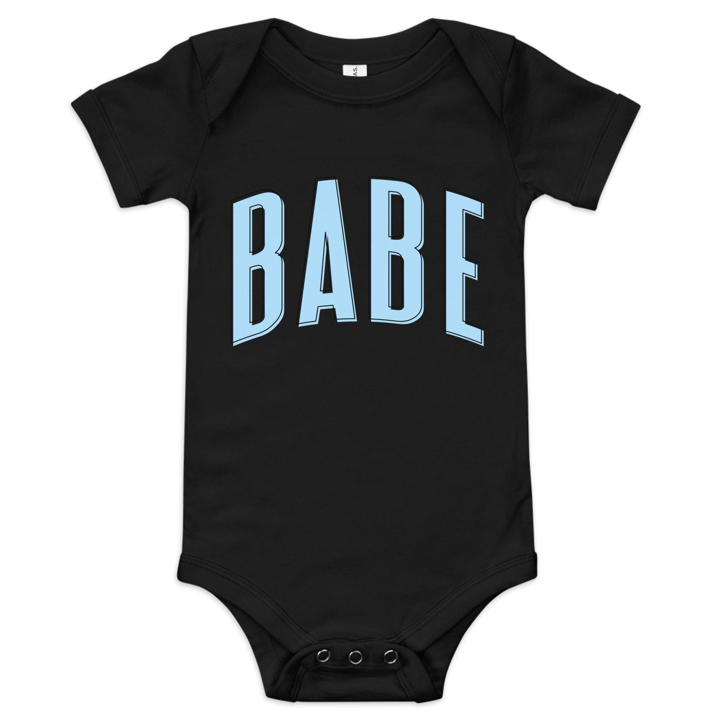 Babe - Baby short sleeve onesie (Blue letters)