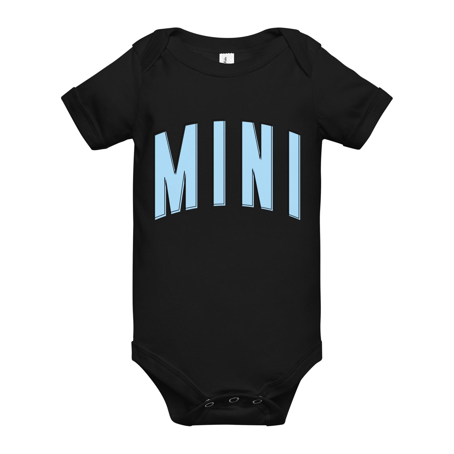 Mini - Baby short sleeve onesie (Blue letters)