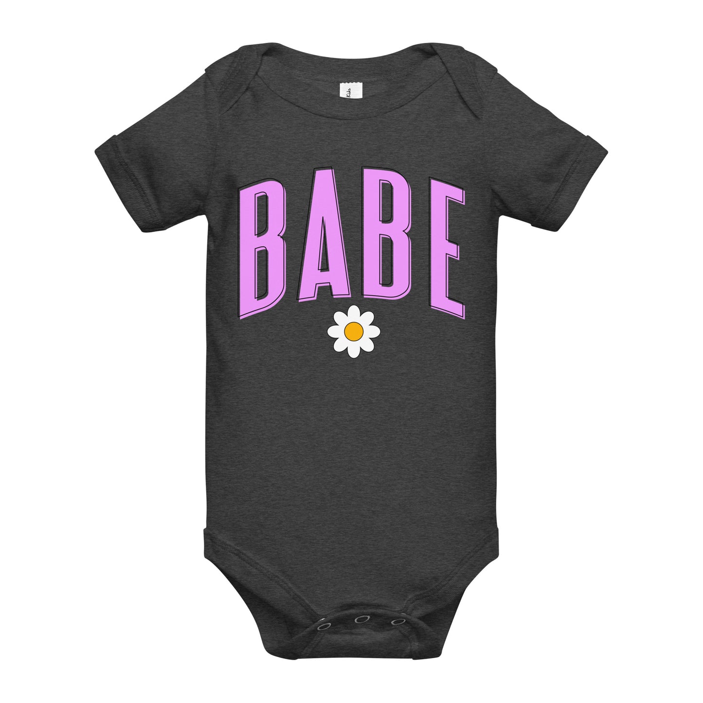 Babe - Baby short sleeve onesie (Pink letters)