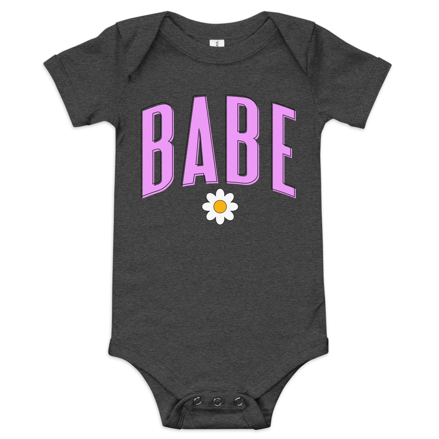 Babe - Baby short sleeve onesie (Pink letters)