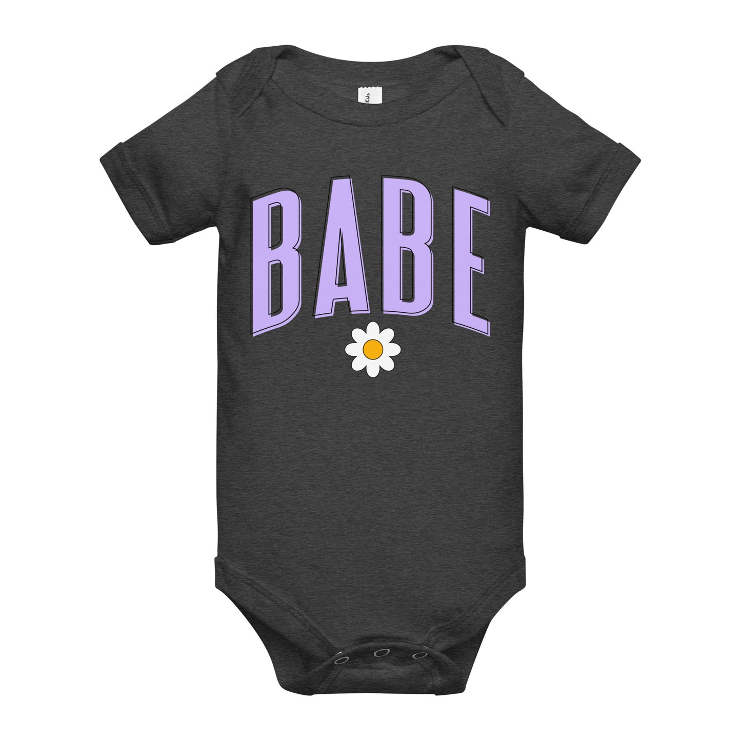 Babe - Baby short sleeve onesie (Purple letters)