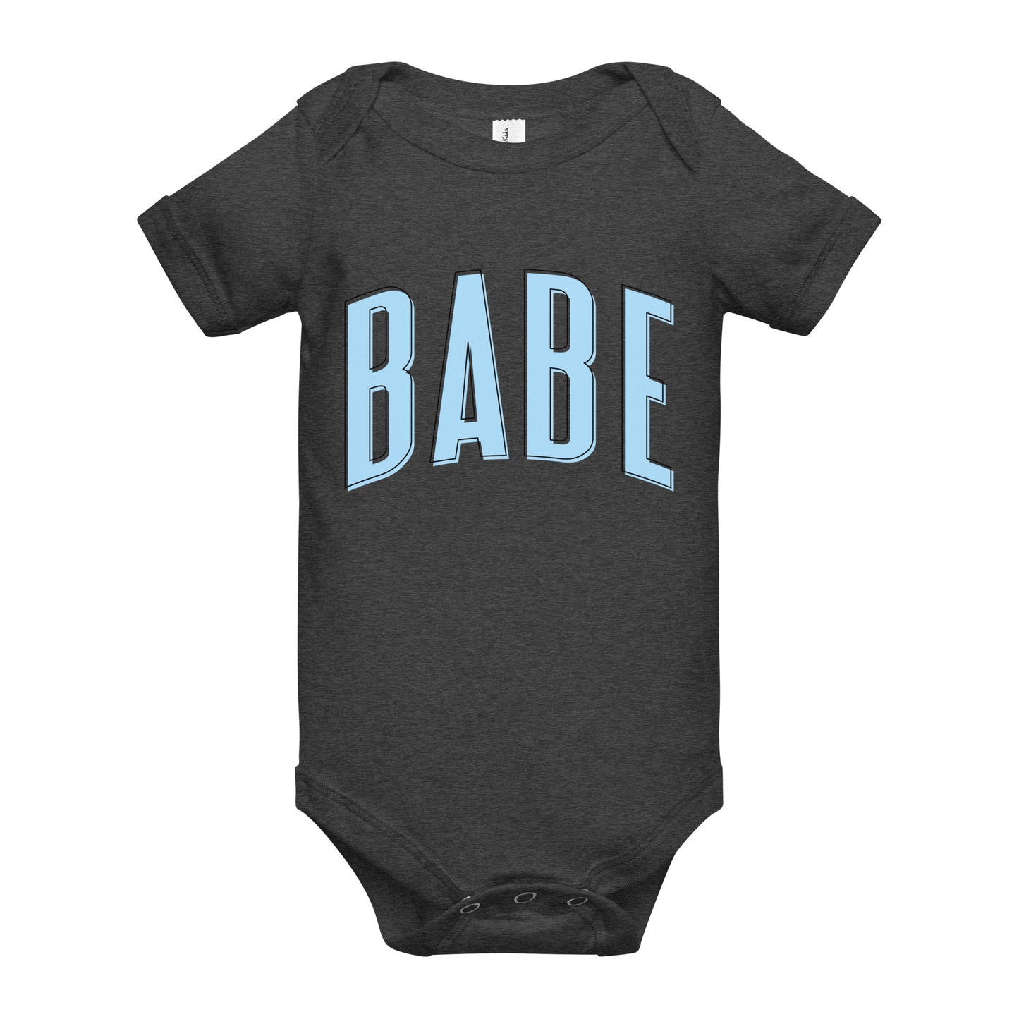 Babe - Baby short sleeve onesie (Blue letters)