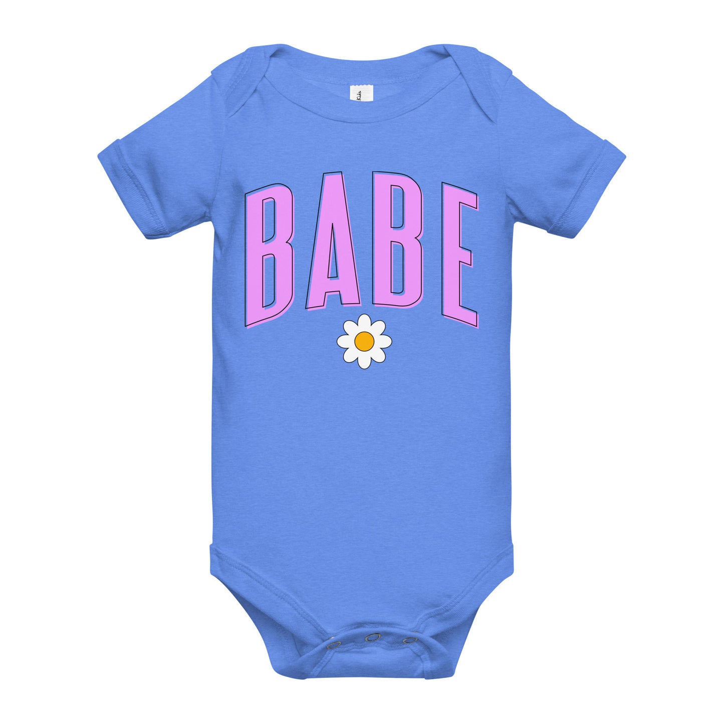 Babe - Baby short sleeve onesie (Pink letters)