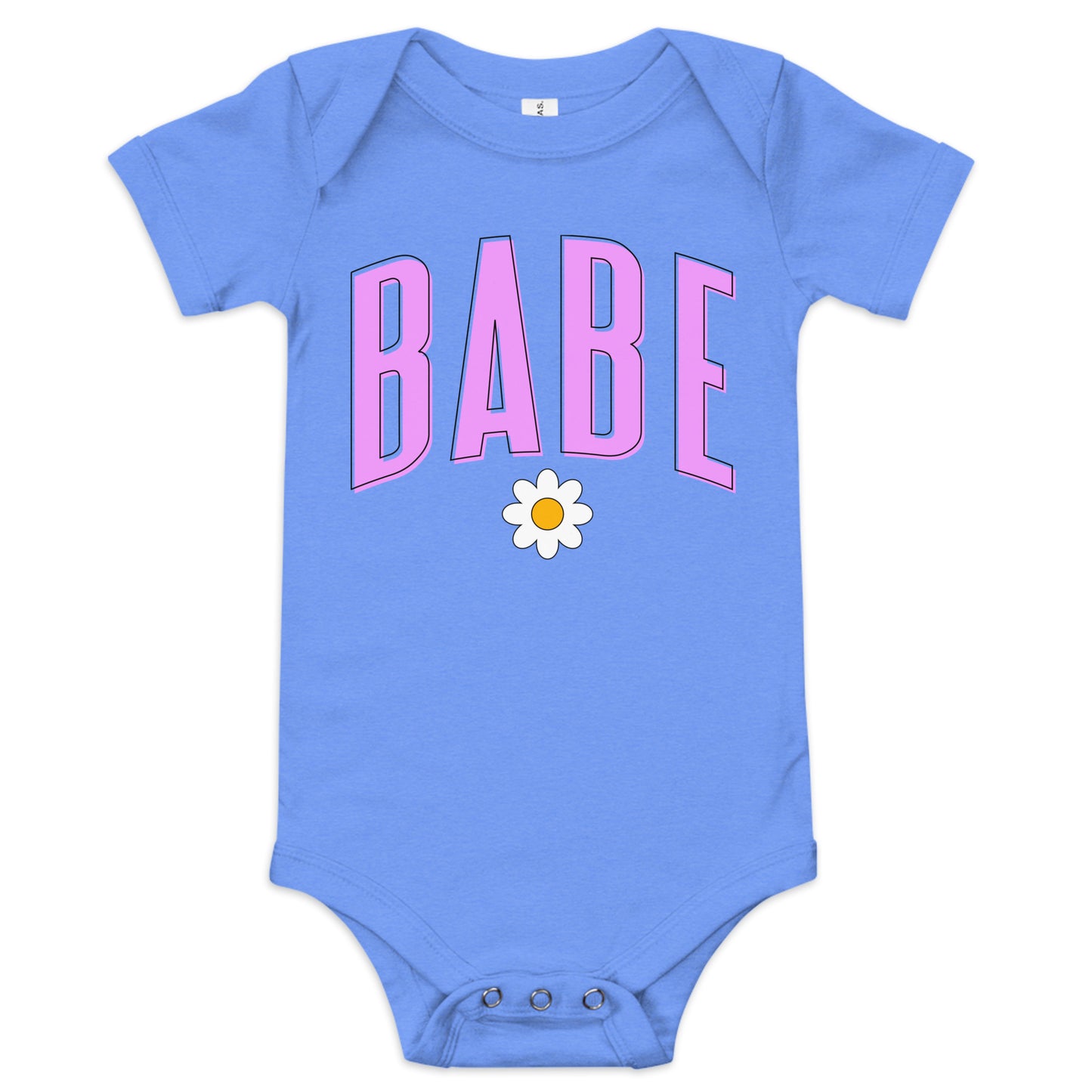 Babe - Baby short sleeve onesie (Pink letters)