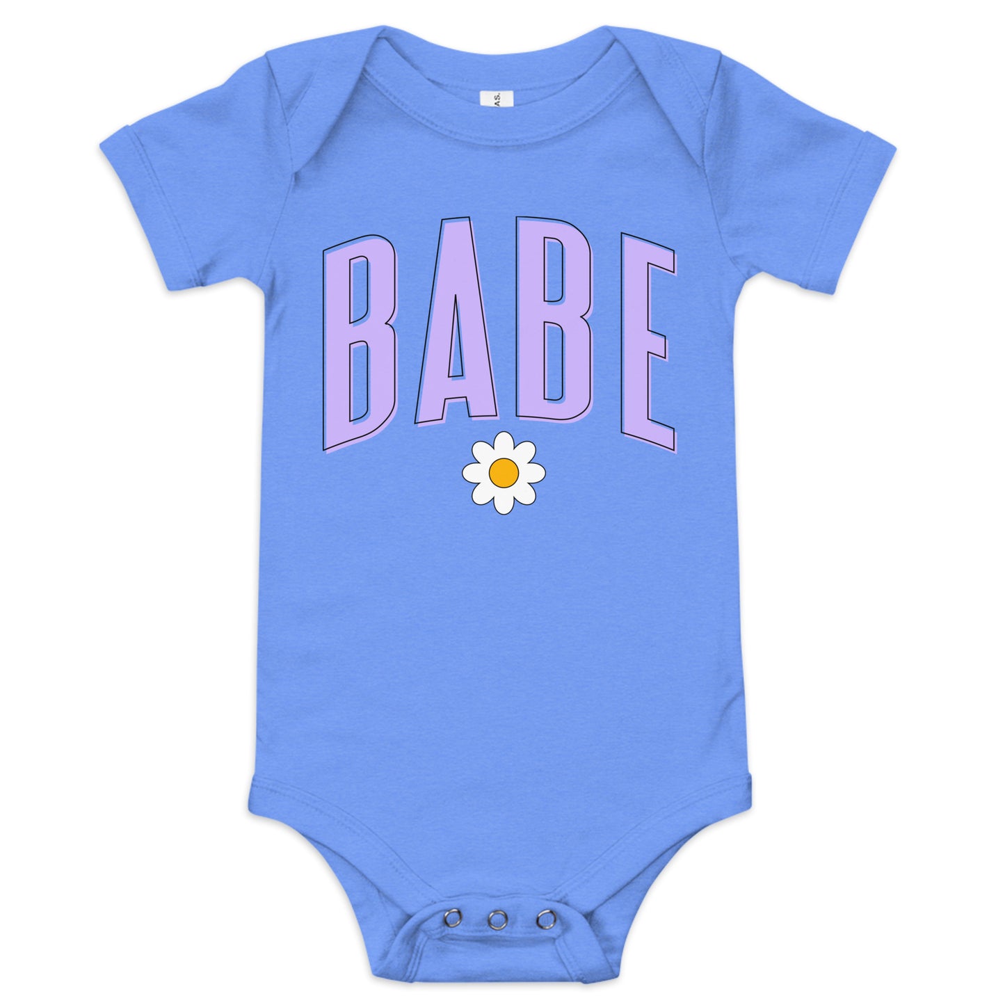 Babe - Baby short sleeve onesie (Purple letters)