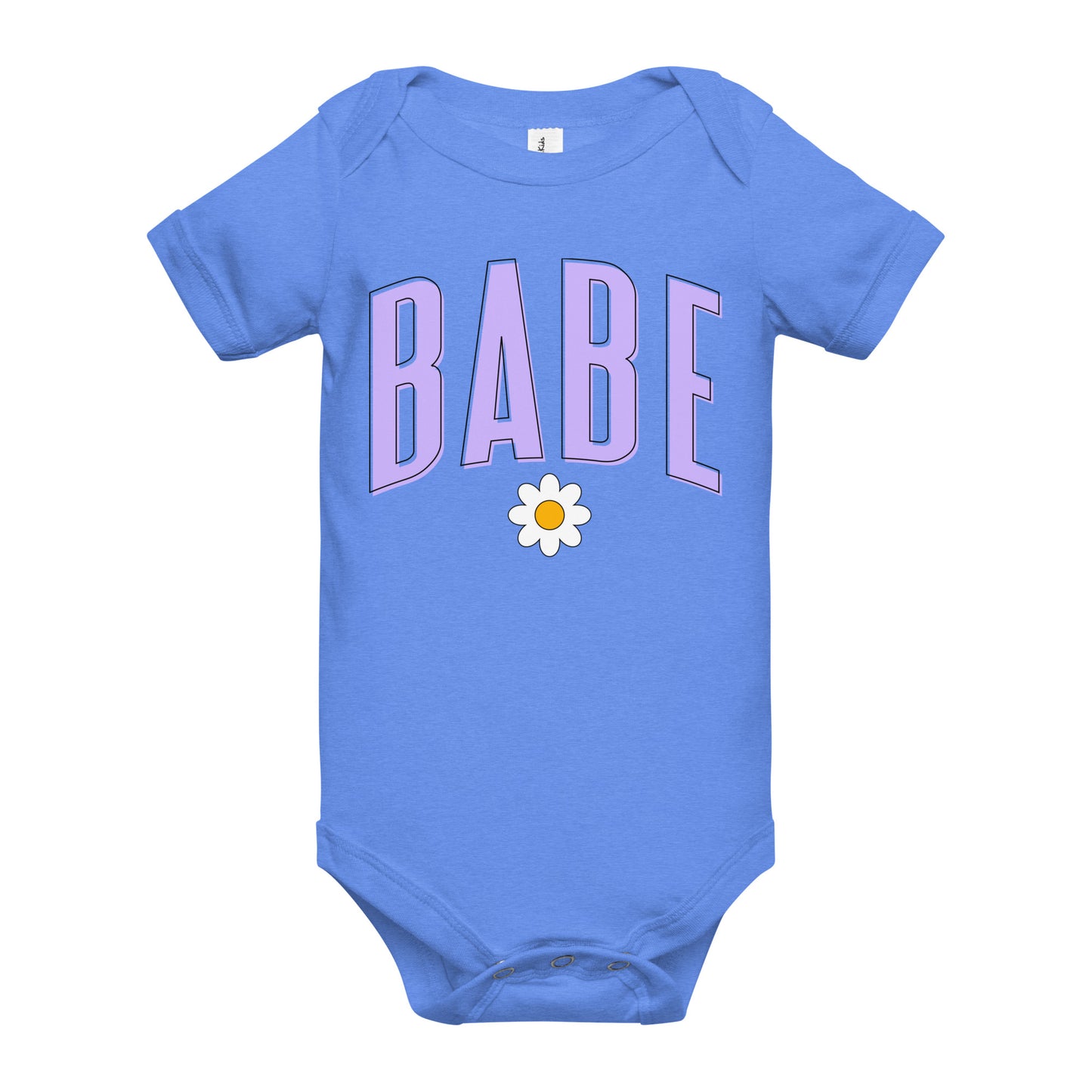 Babe - Baby short sleeve onesie (Purple letters)