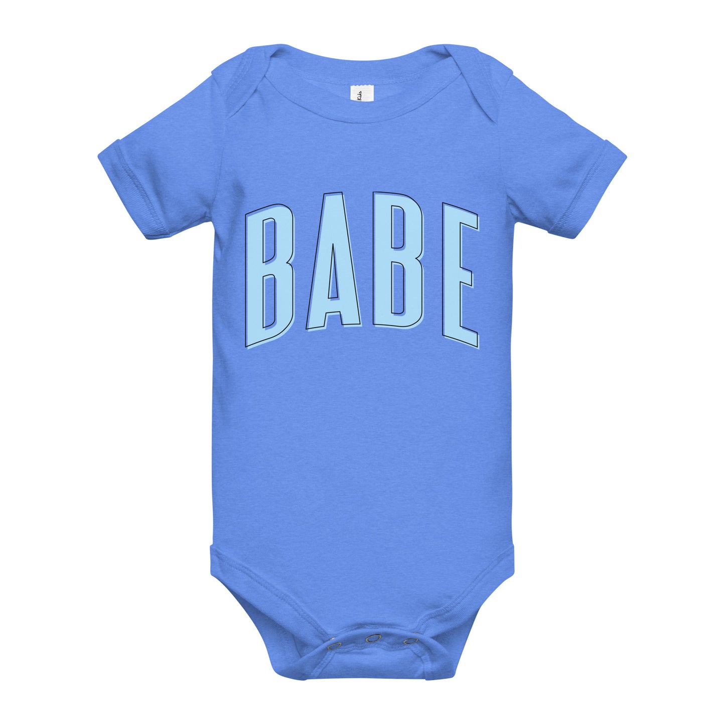 Babe - Baby short sleeve onesie (Blue letters)