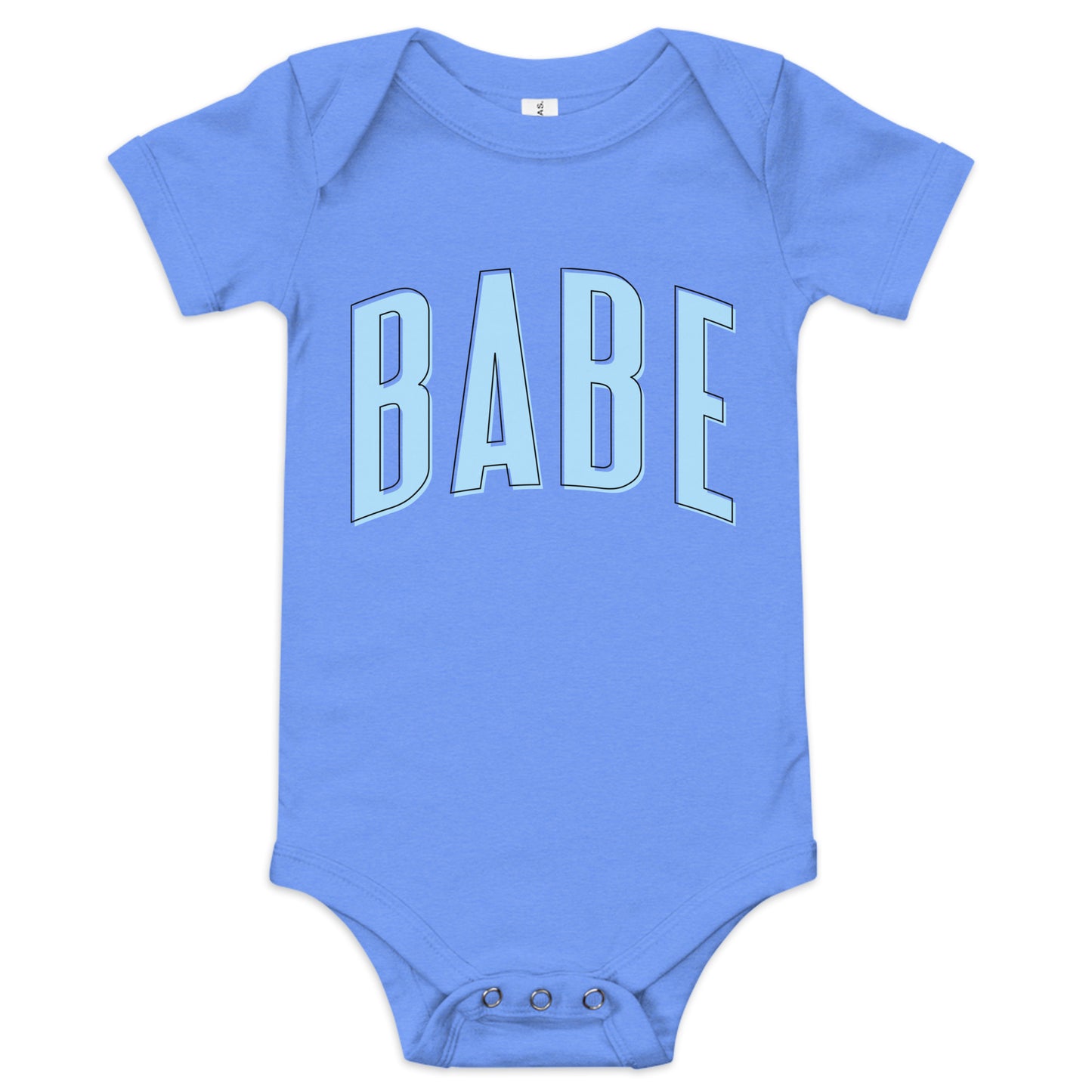 Babe - Baby short sleeve onesie (Blue letters)