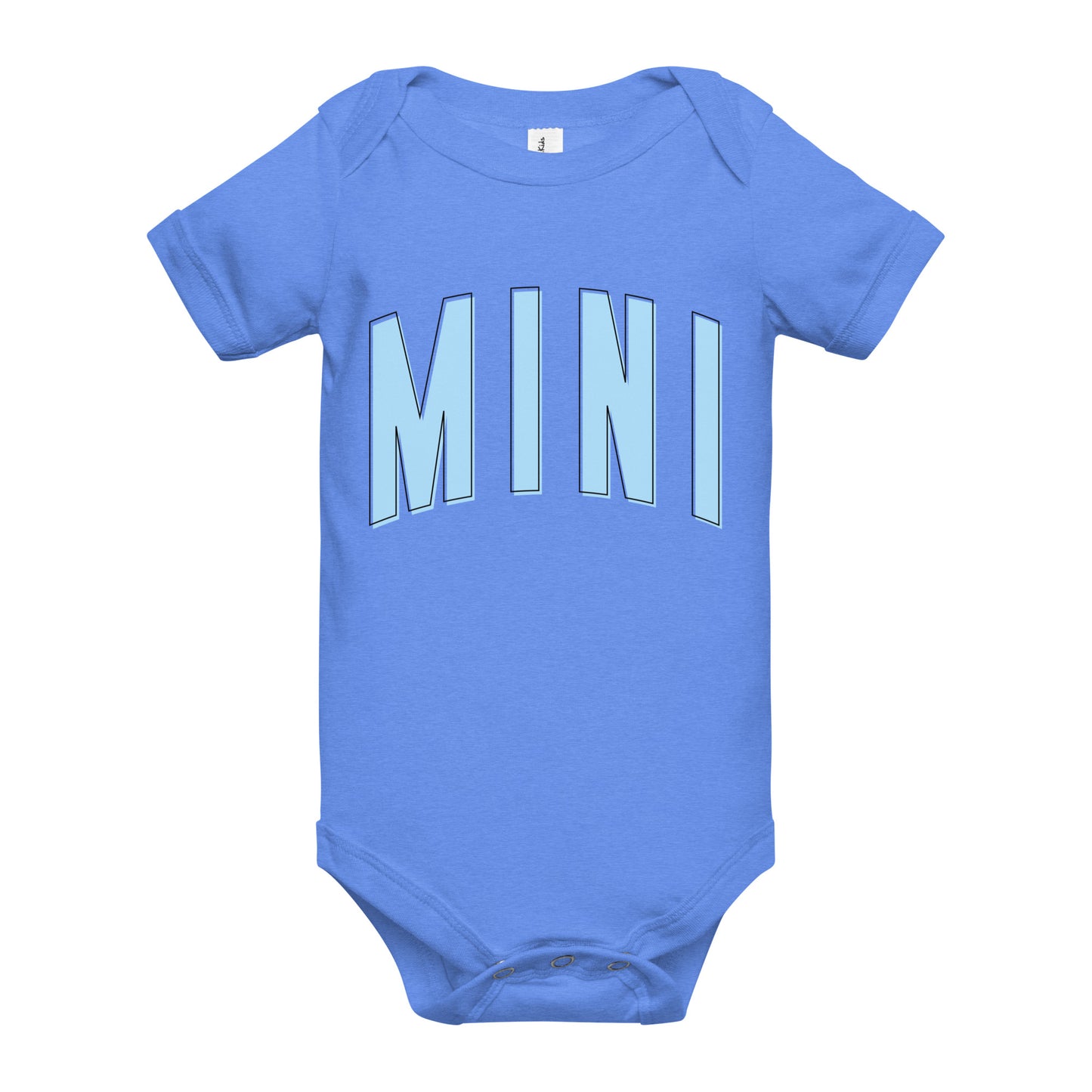 Mini - Baby short sleeve onesie (Blue letters)