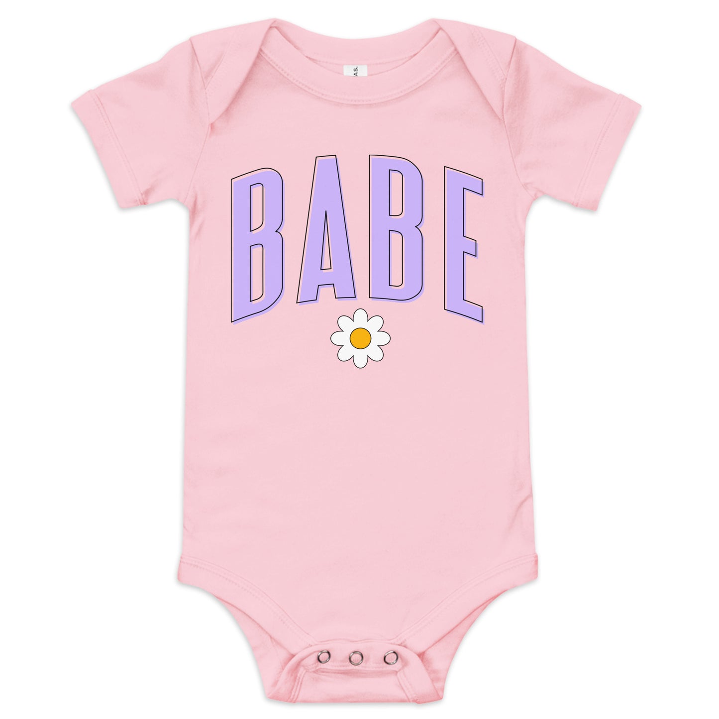 Babe - Baby short sleeve onesie (Purple letters)