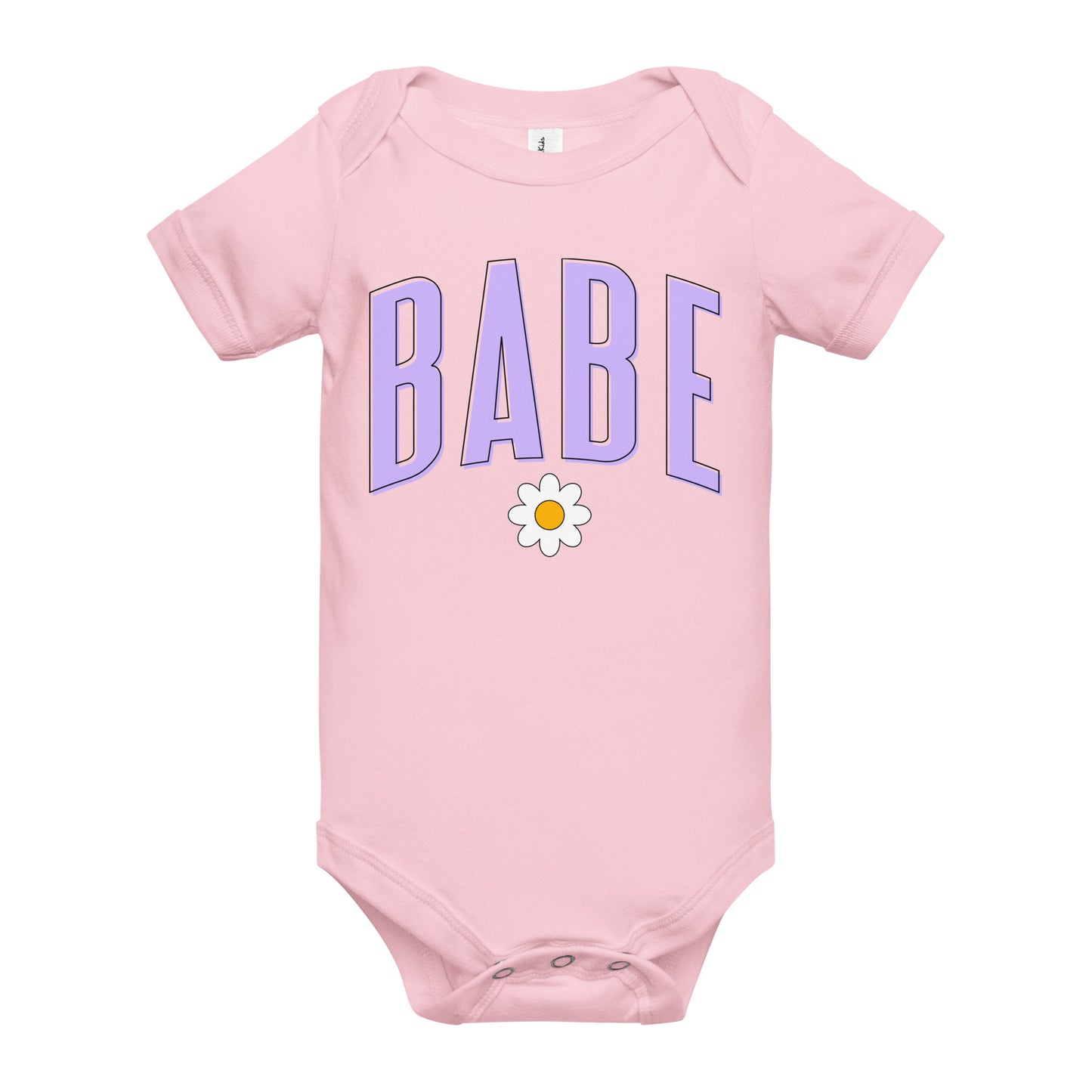 Babe - Baby short sleeve onesie (Purple letters)