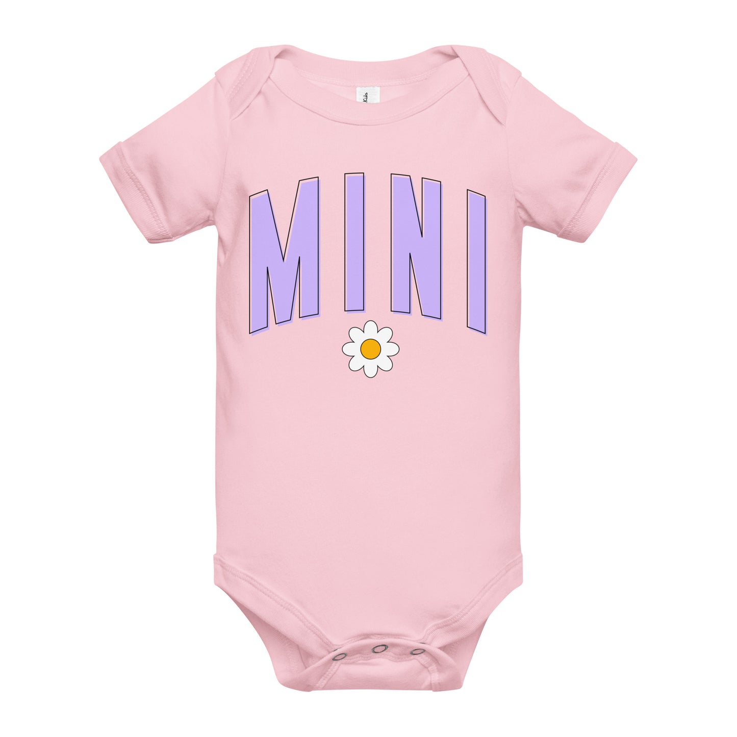 Mini - Baby short sleeve onesie (Pink letters)