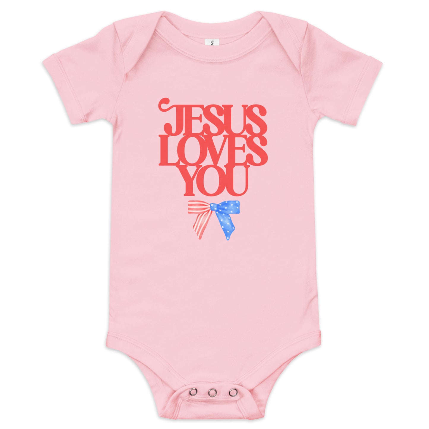 Jesus Loves You (American Bow) - Baby short sleeve one piece