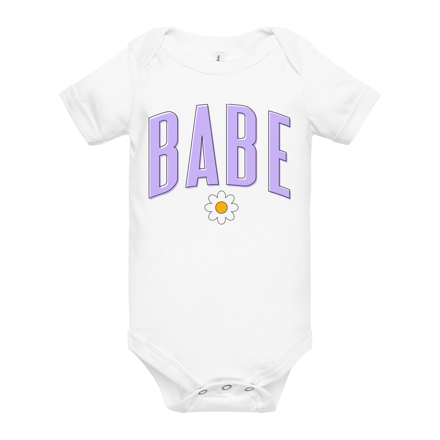 Babe - Baby short sleeve onesie (Purple letters)