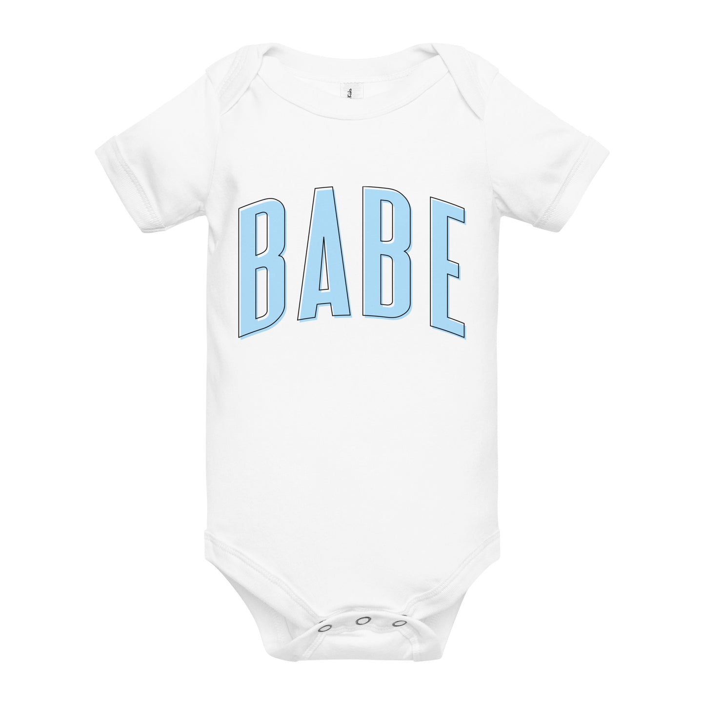 Babe - Baby short sleeve onesie (Blue letters)