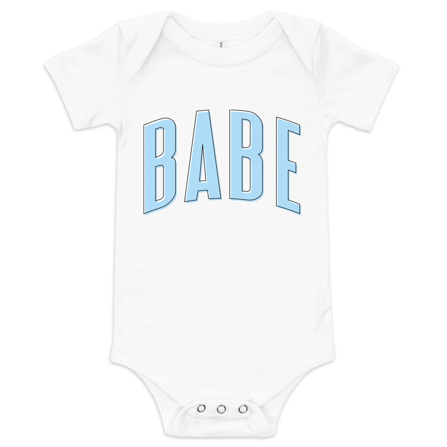 Babe - Baby short sleeve onesie (Blue letters)