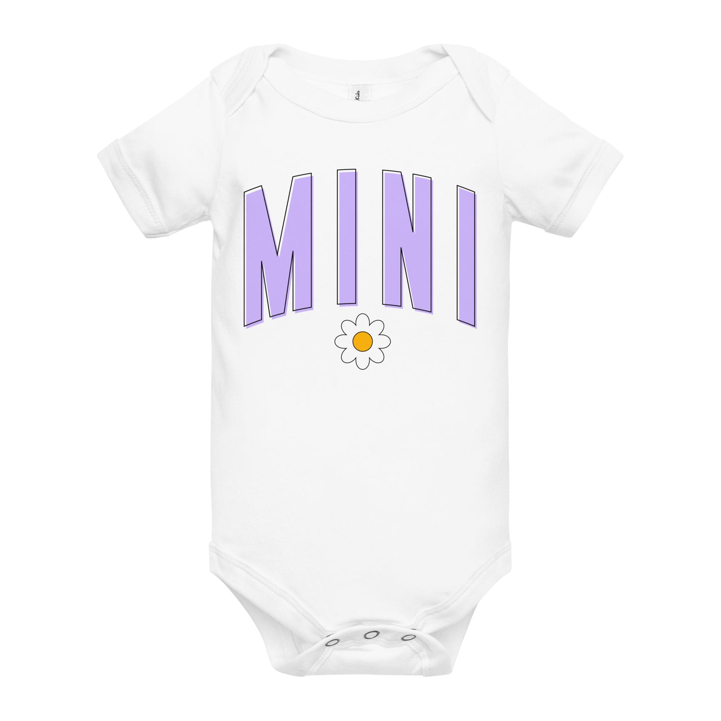 Mini - Baby short sleeve onesie (Pink letters)