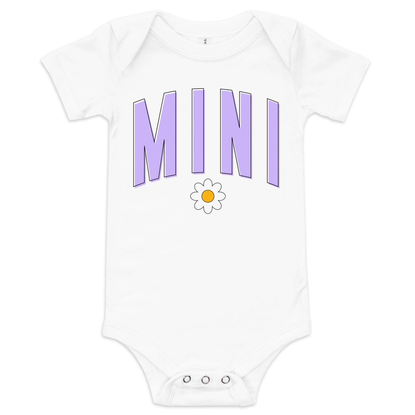 Mini - Baby short sleeve onesie (Pink letters)