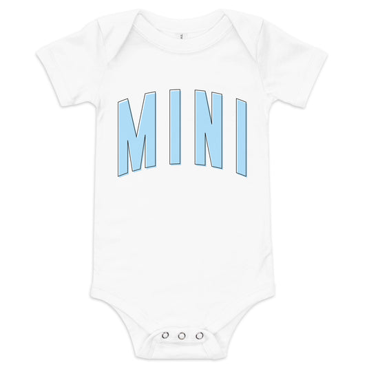 Mini - Baby short sleeve onesie (Blue letters)