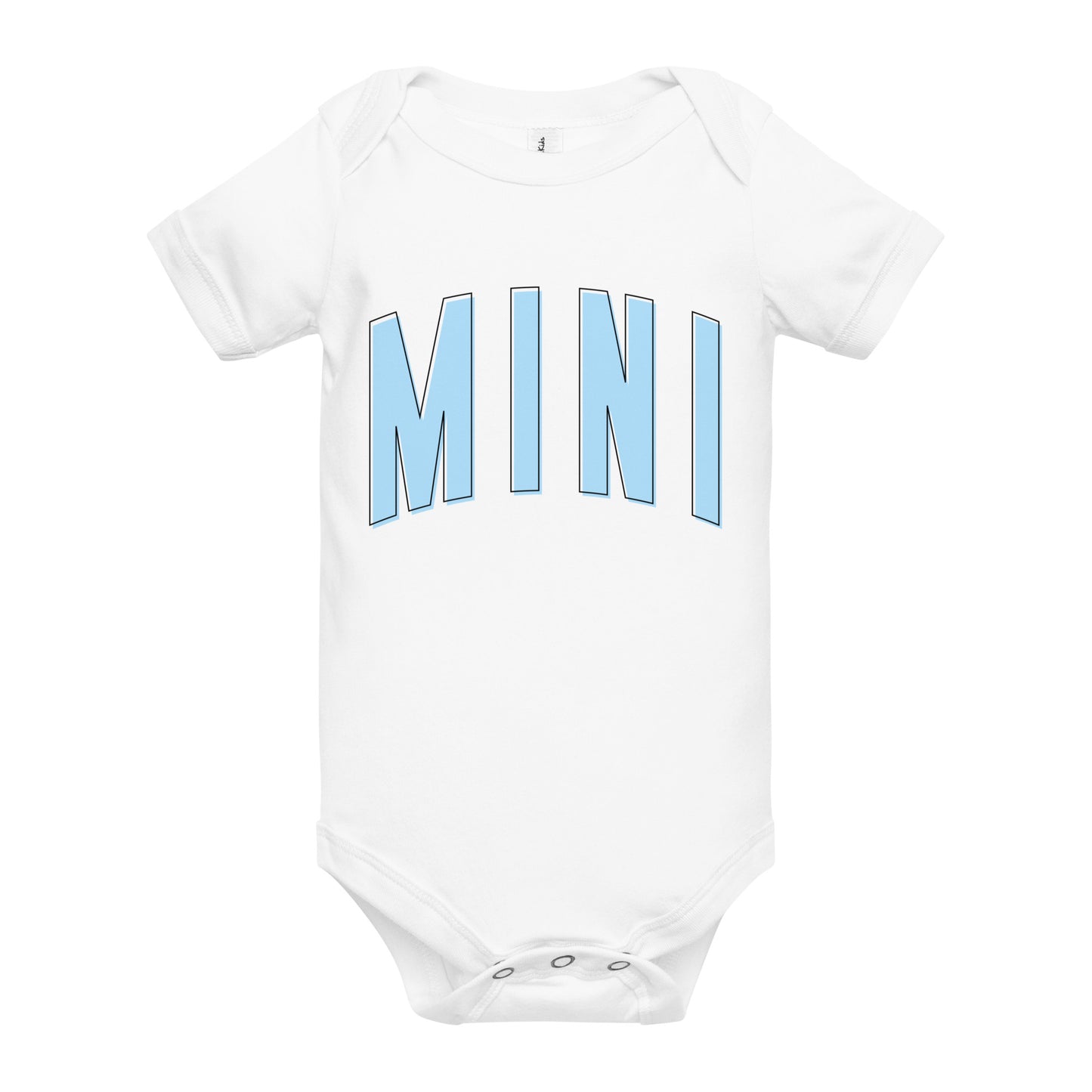 Mini - Baby short sleeve onesie (Blue letters)