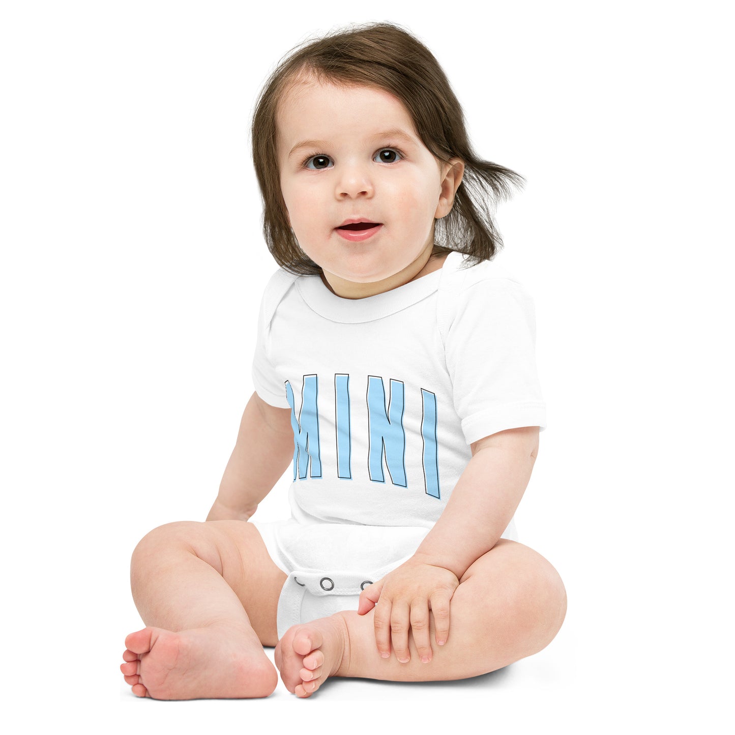 Mini - Baby short sleeve onesie (Blue letters)