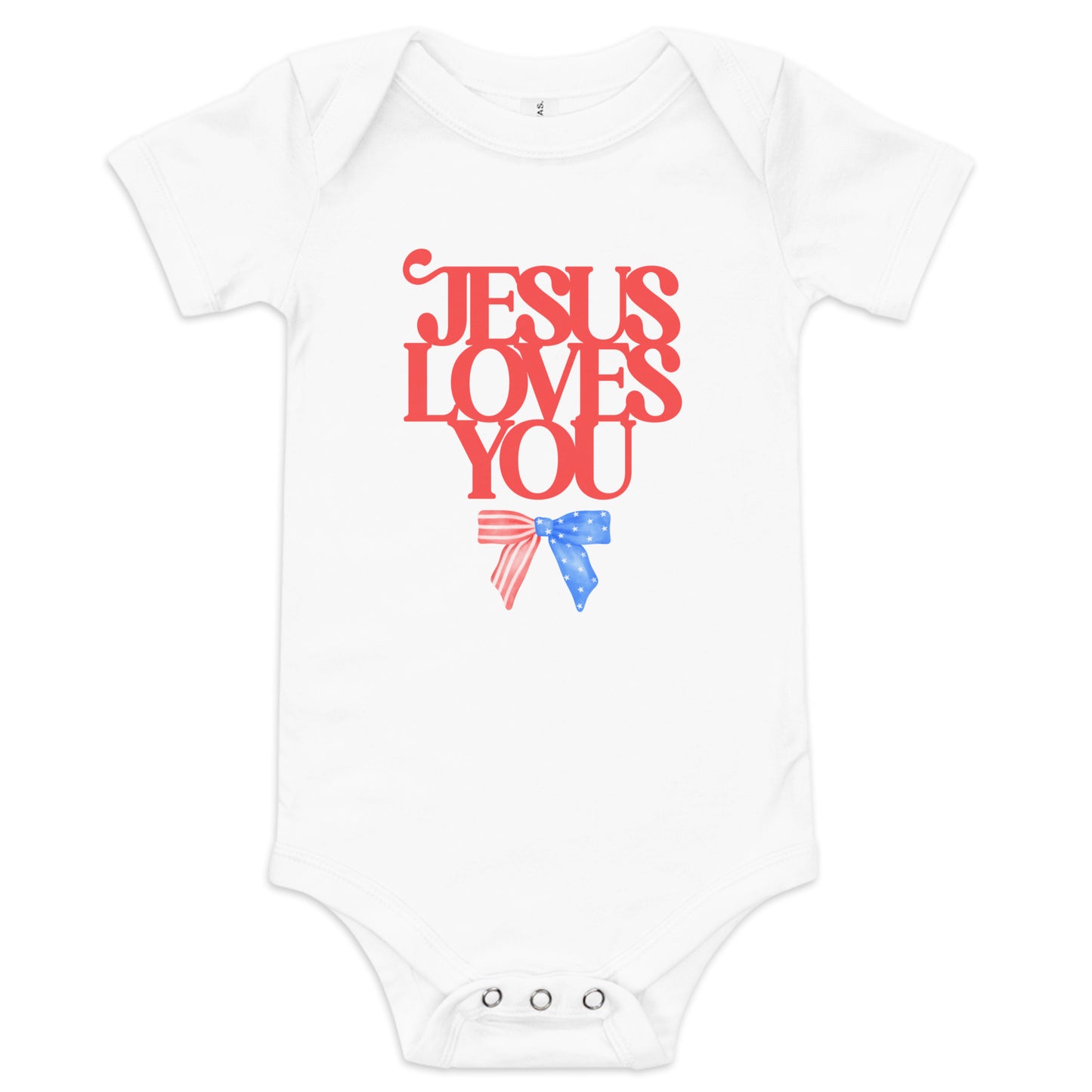 Jesus Loves You (American Bow) - Baby short sleeve one piece