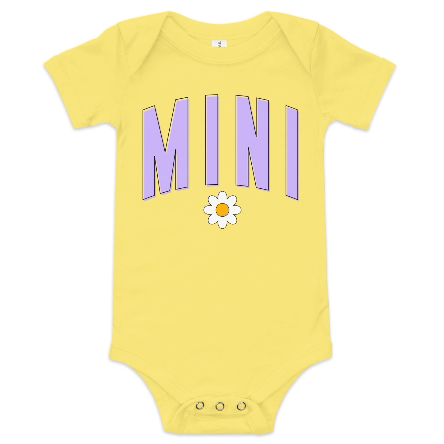 Mini - Baby short sleeve onesie (Pink letters)