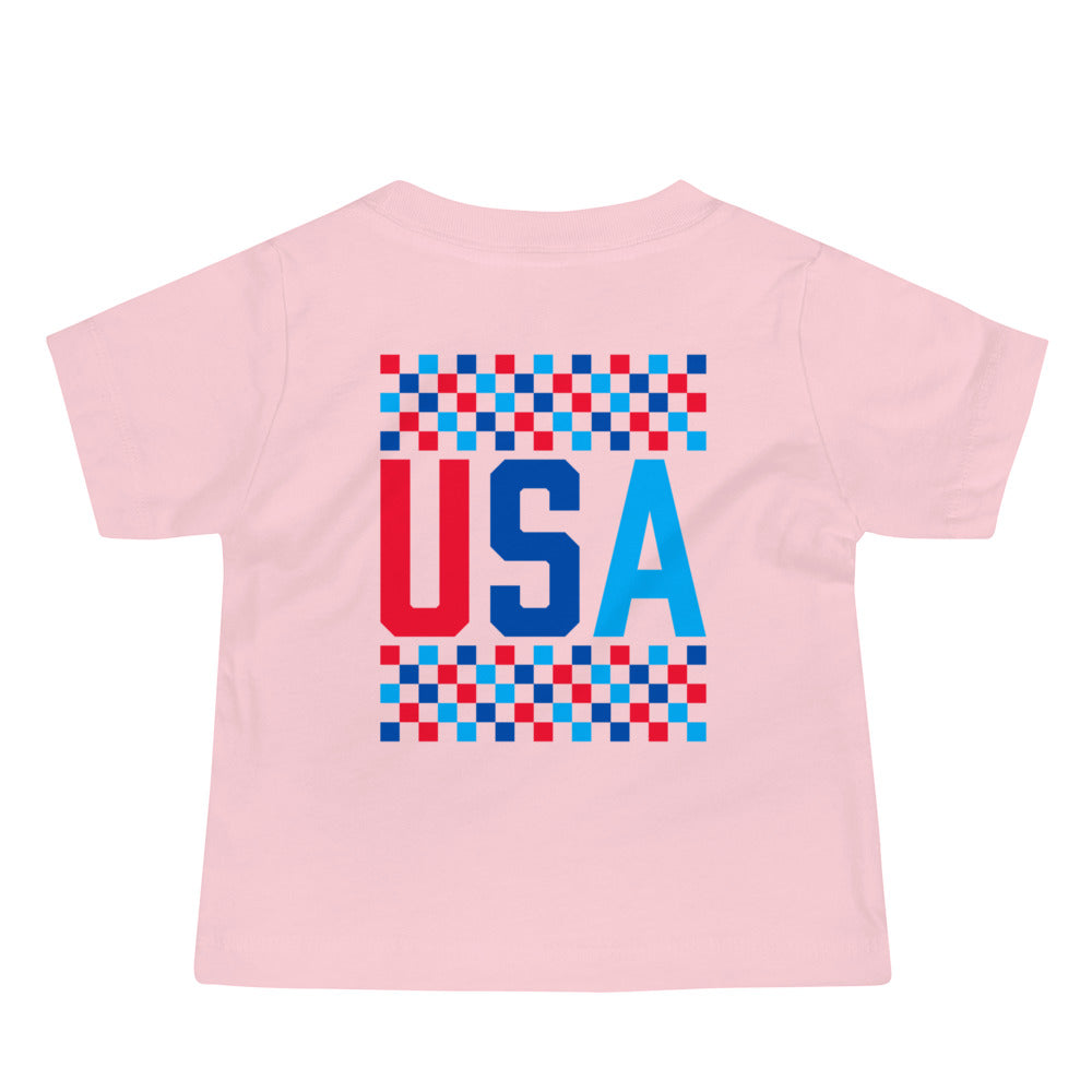 USA Checkered - Baby Jersey Short Sleeve Tee