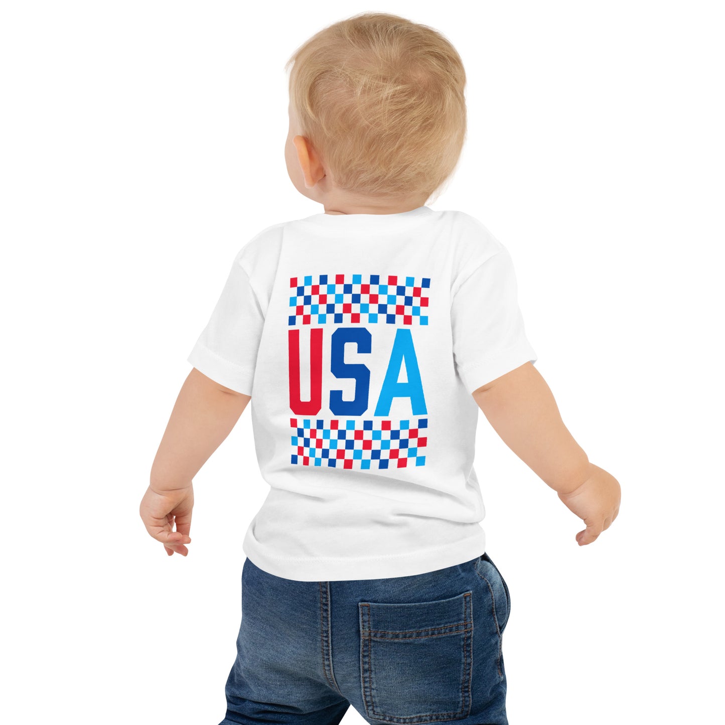 USA Checkered - Baby Jersey Short Sleeve Tee