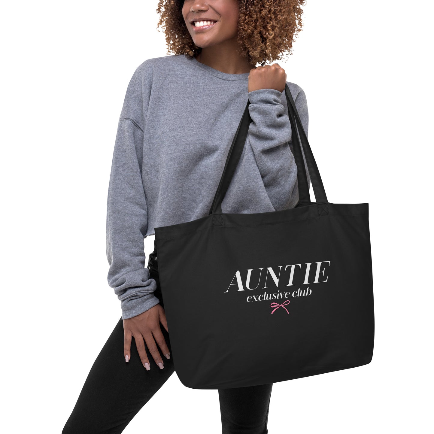 Auntie Club - Large Organic Tote Bag (Black)