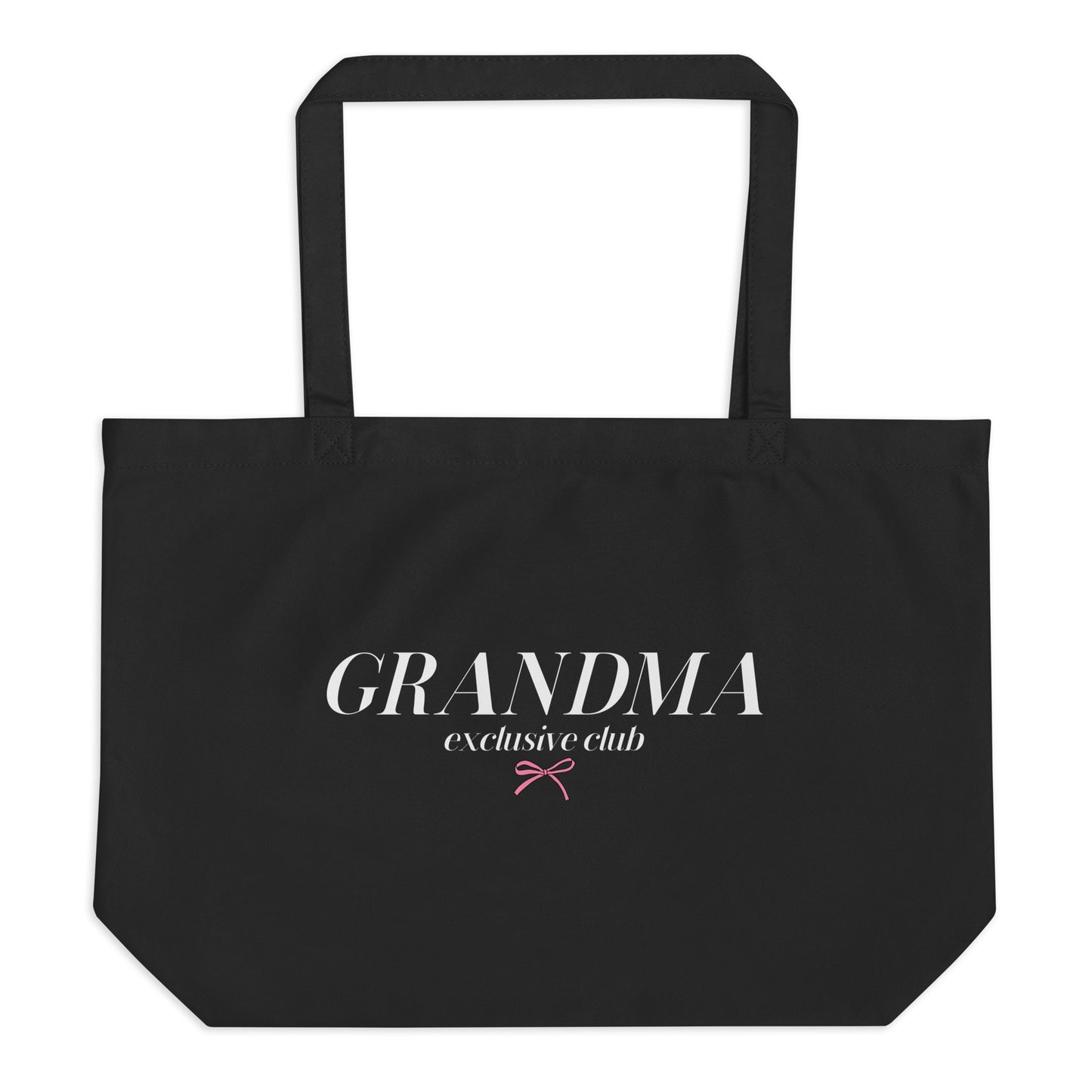 Grandma Club - Large Organic Tote Bag (Black)