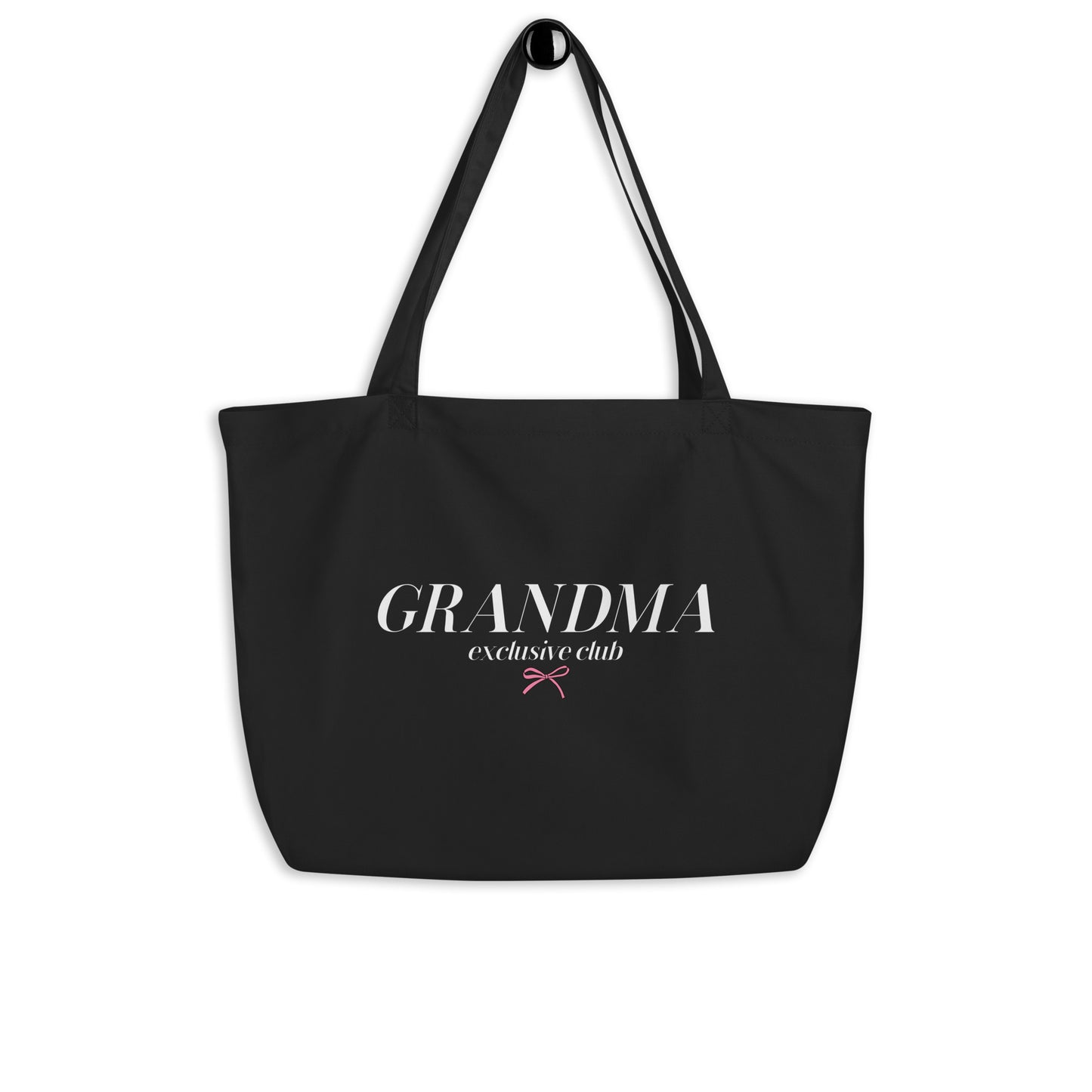 Grandma Club - Large Organic Tote Bag (Black)